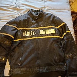 Men's XL Harley-Davidson black reflective Jacket with shoulder and elbow pads